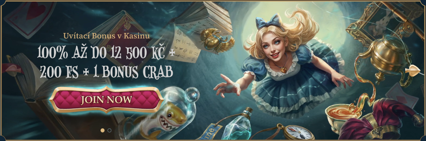 Úvodní obrazovka Bet Alice s nabídkou pro české hráče